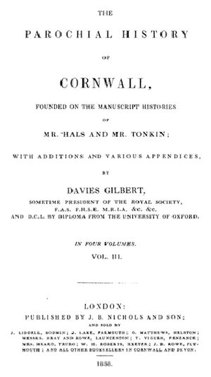 [Gutenberg 60557] • The Parochial History of Cornwall, Volume 3 (of 4)